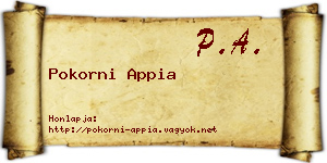 Pokorni Appia névjegykártya